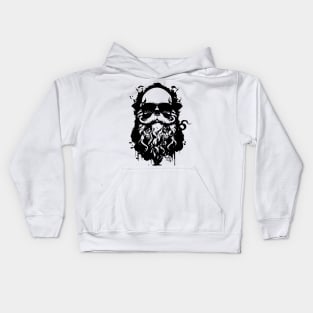 skull with beard Kids Hoodie